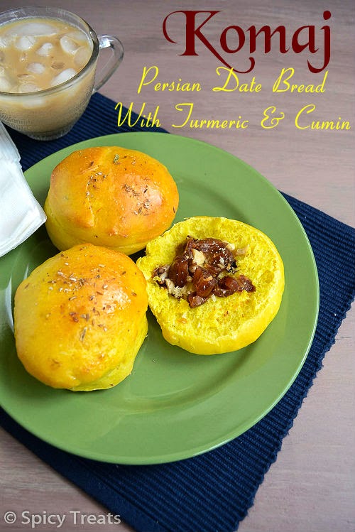 Spicy Treats Komaj Persian Date Bread Filled With Turmeric & Cumin