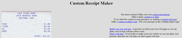 Custom Receipt Maker