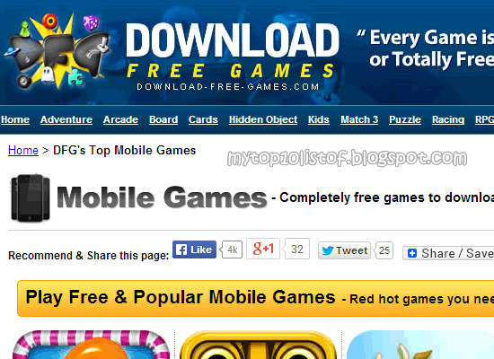 free mobile game download sites