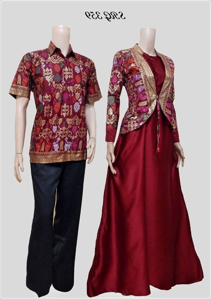 45 Model Baju Batik  Couple Blouse Modern Sarimbit  