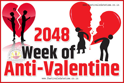 2048 Anti-Valentine Week List, 2048 Slap Day, Kick Day, Breakup Day Date Calendar