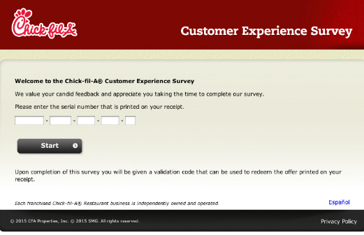 My Chick Fil A Login To Survey Www mycfavisit Sign Up