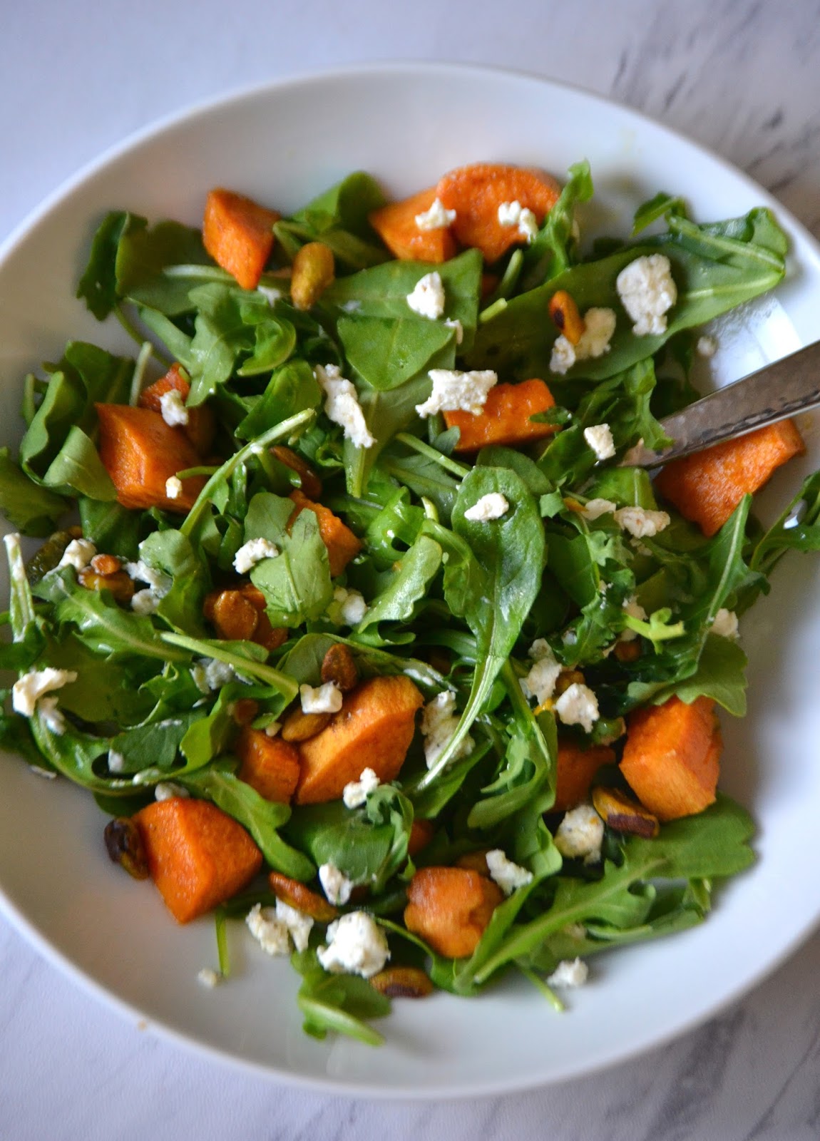 Seven Bites Goat Cheese Sweet Potato Salad