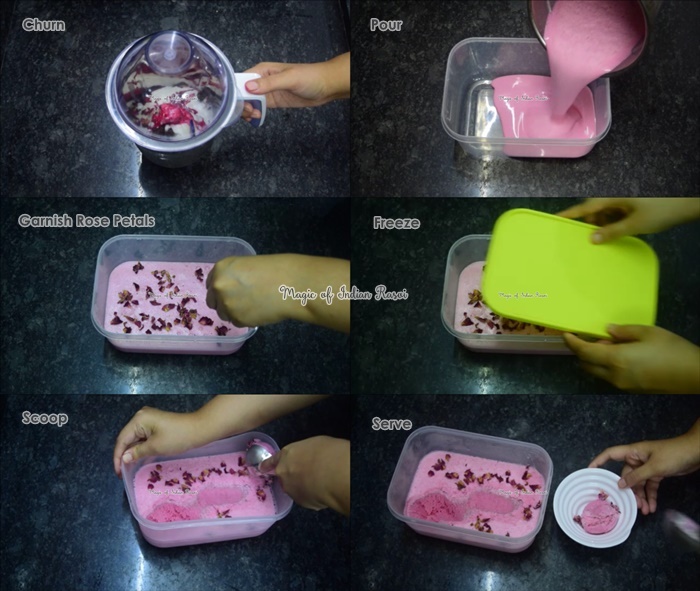 Rose Petal Ice Cream with GMS & CMC Powder Recipe Magic of Indian Rasoi