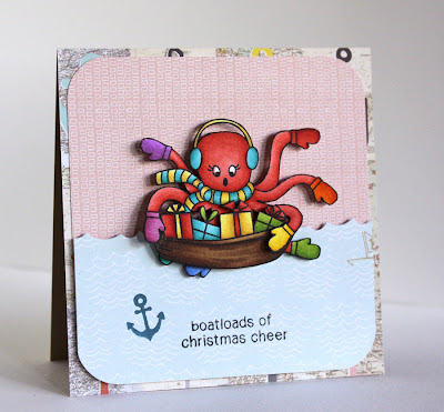 Octopus Christmas Card by Alice Wertz for Newton's Nook Designs