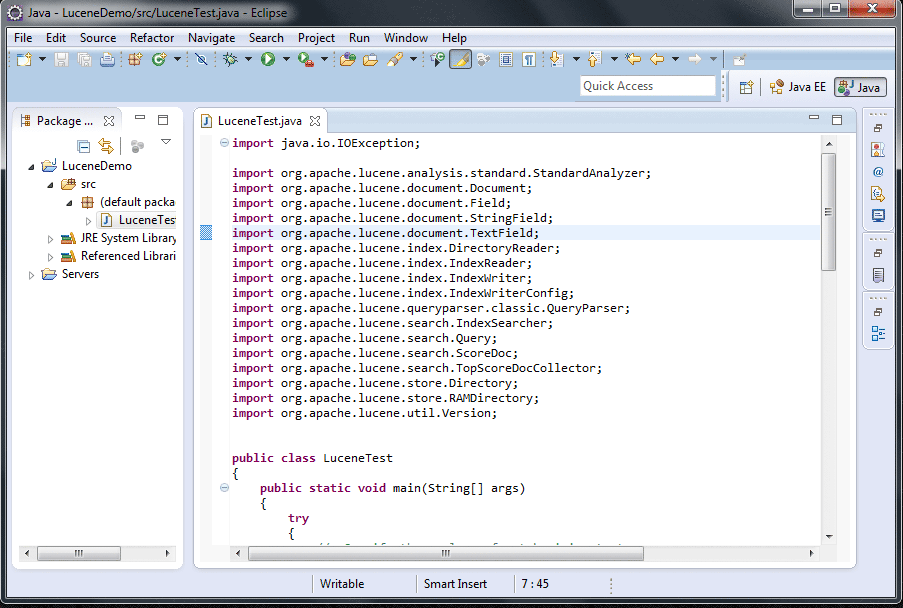 Lucene eclipse tutorial for beginners: Tutorial - Working with lucene ...