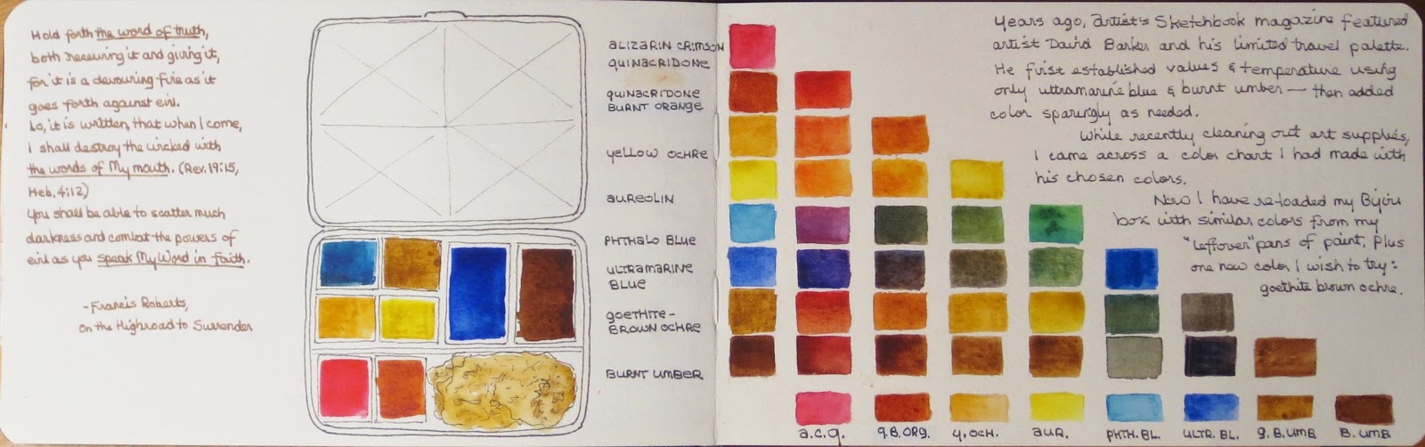 Artists' Journal limited palette with a challenge