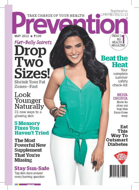 Actress Neha Dhupia on the cover of Prevention