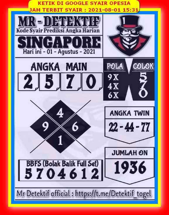 Kode Syair Singapore 1 Agustus 2021 Forum Syair Togel Hongkong Singapura Sydney