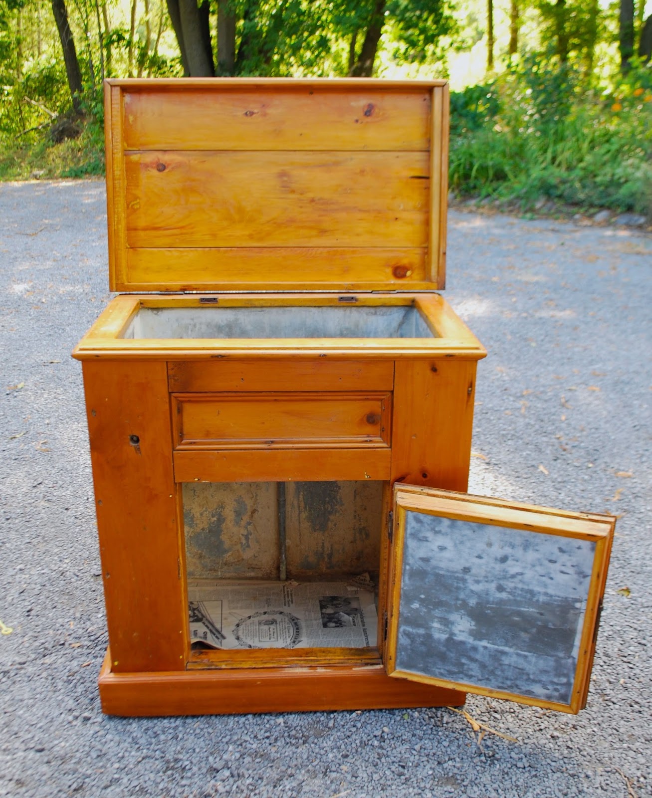 Tribute 20th Decor Antique Pine Icebox