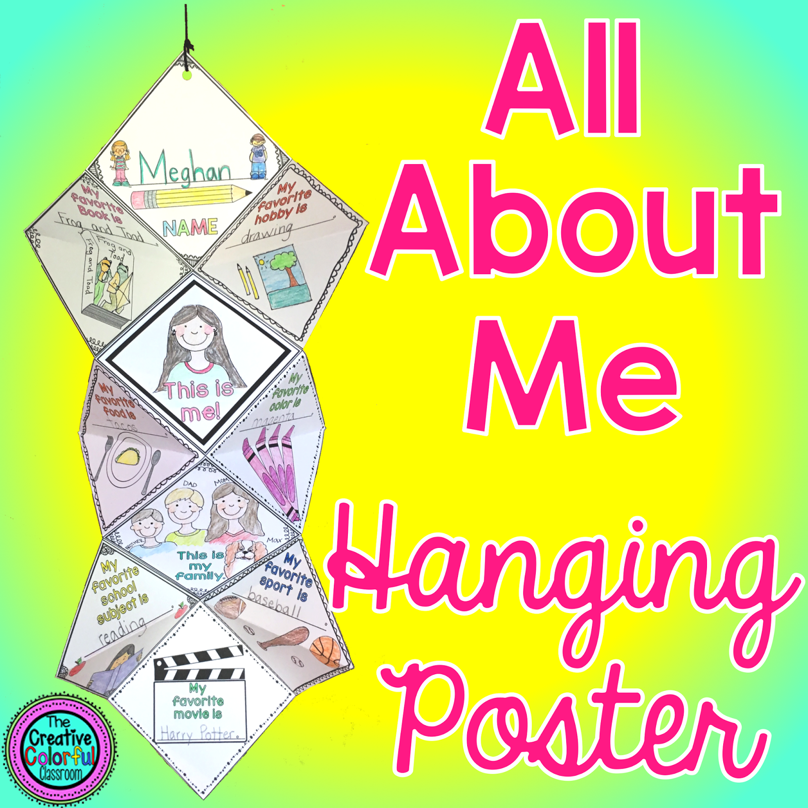 The Creative Colorful Classroom All About Me Posters 