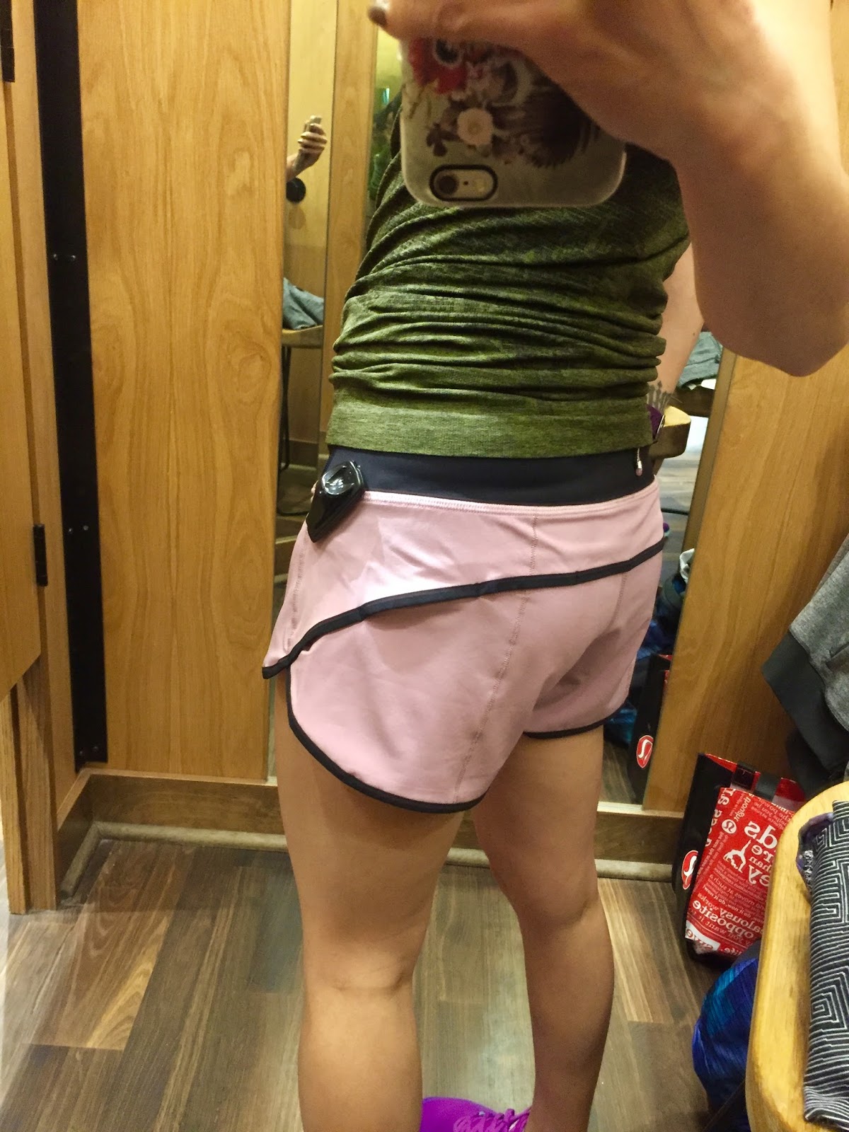 Store Try Ons! Speed Shorts Rose Blush, Swiftly Brave Olive LS and SS, Ready to Rulu Pant! pic