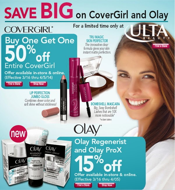 Ulta In Store Deal Coupon CoverGirl BOGO 50 Off 3 50 Off 10  Ulta In Store Deal Coupon CoverGirl BOGO 50 Off 3 50 Off 10