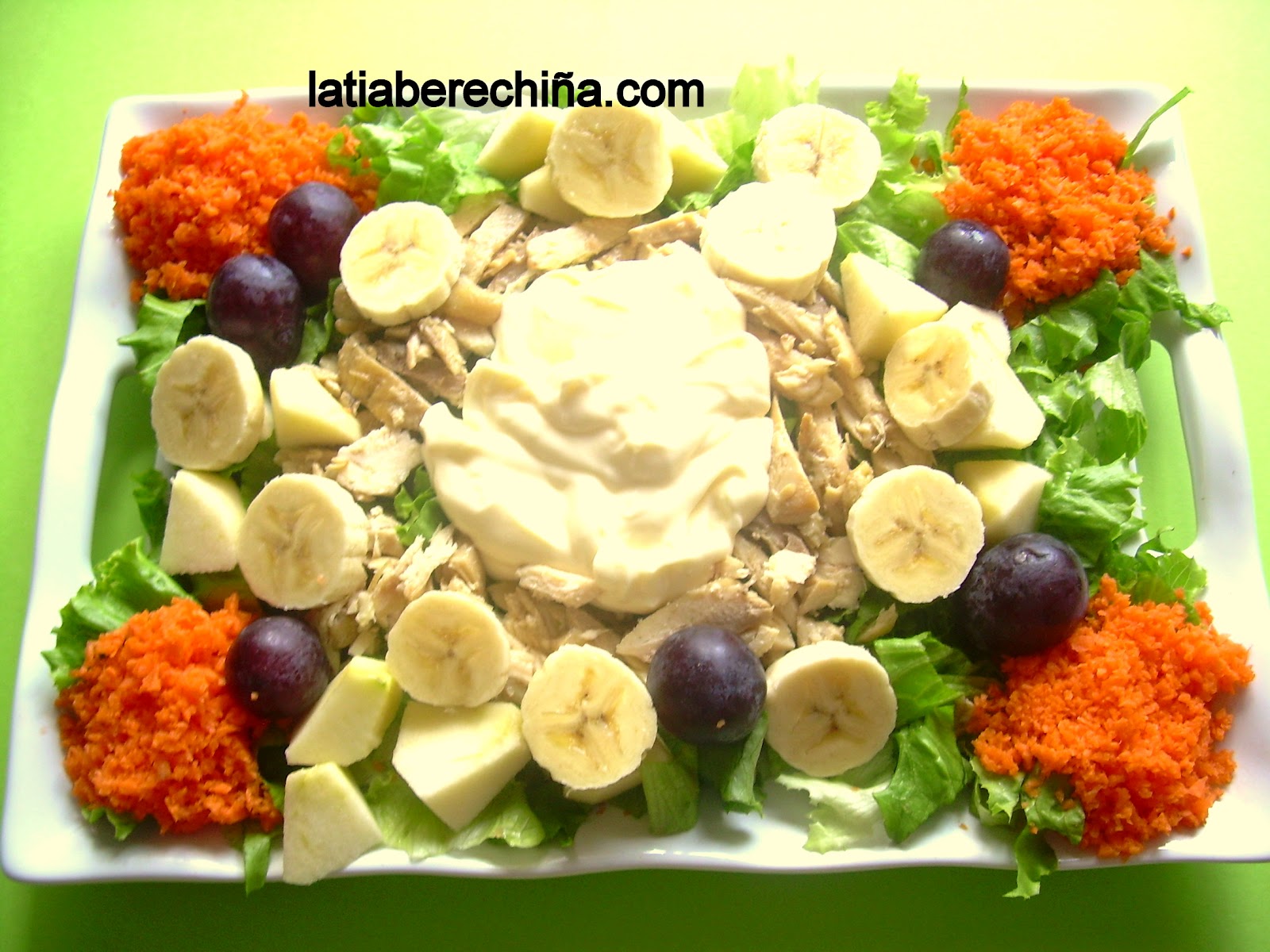 El blog de la tia Berechiña: Ensalada de pollo con mayonesa y fruta