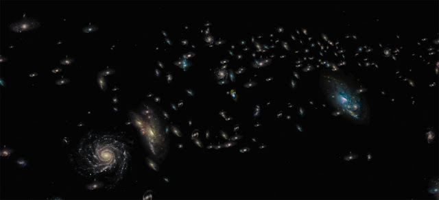 galáxias escondidas atrás da Via Láctea