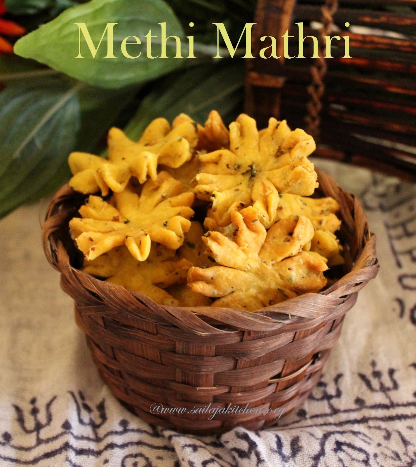 Sailaja Kitchen...A site for all food lovers! Methi Mathri Recipe