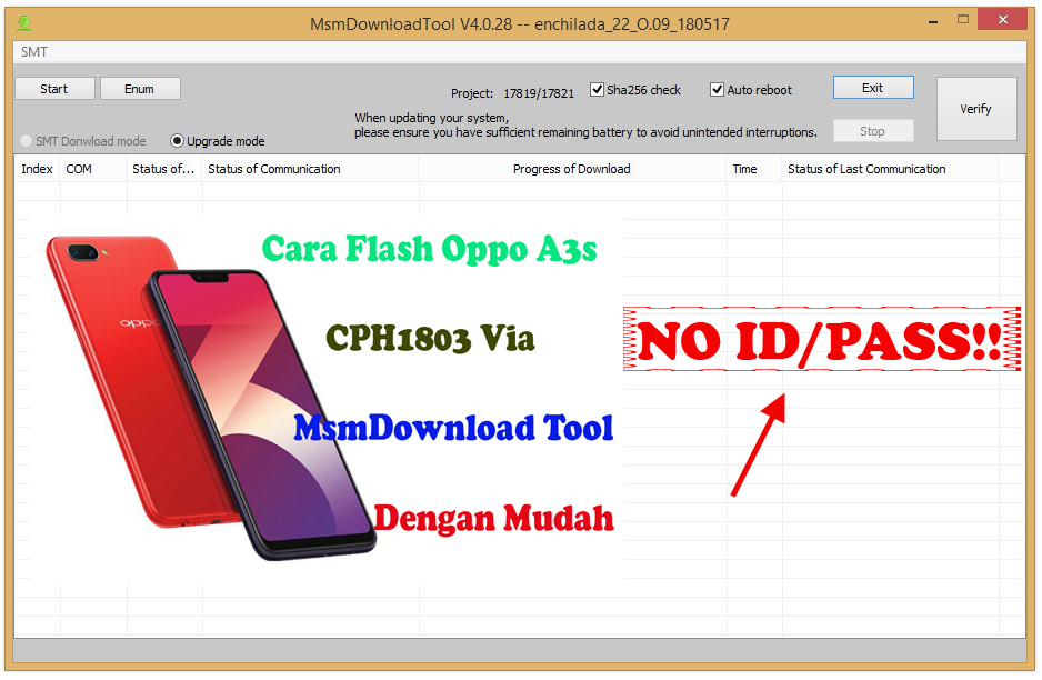 Cara Flash Oppo A3s Via Msmdownload Tools Full Version Tanpa Password Bekha Tekno Tutorial Dan Serba Serbi Dunia Teknologi