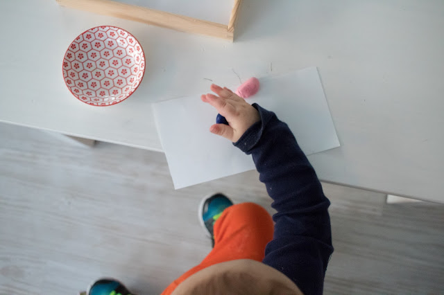 A Montessori toddler's first art tray - a look at how we introduce art supplies in a Montessori home