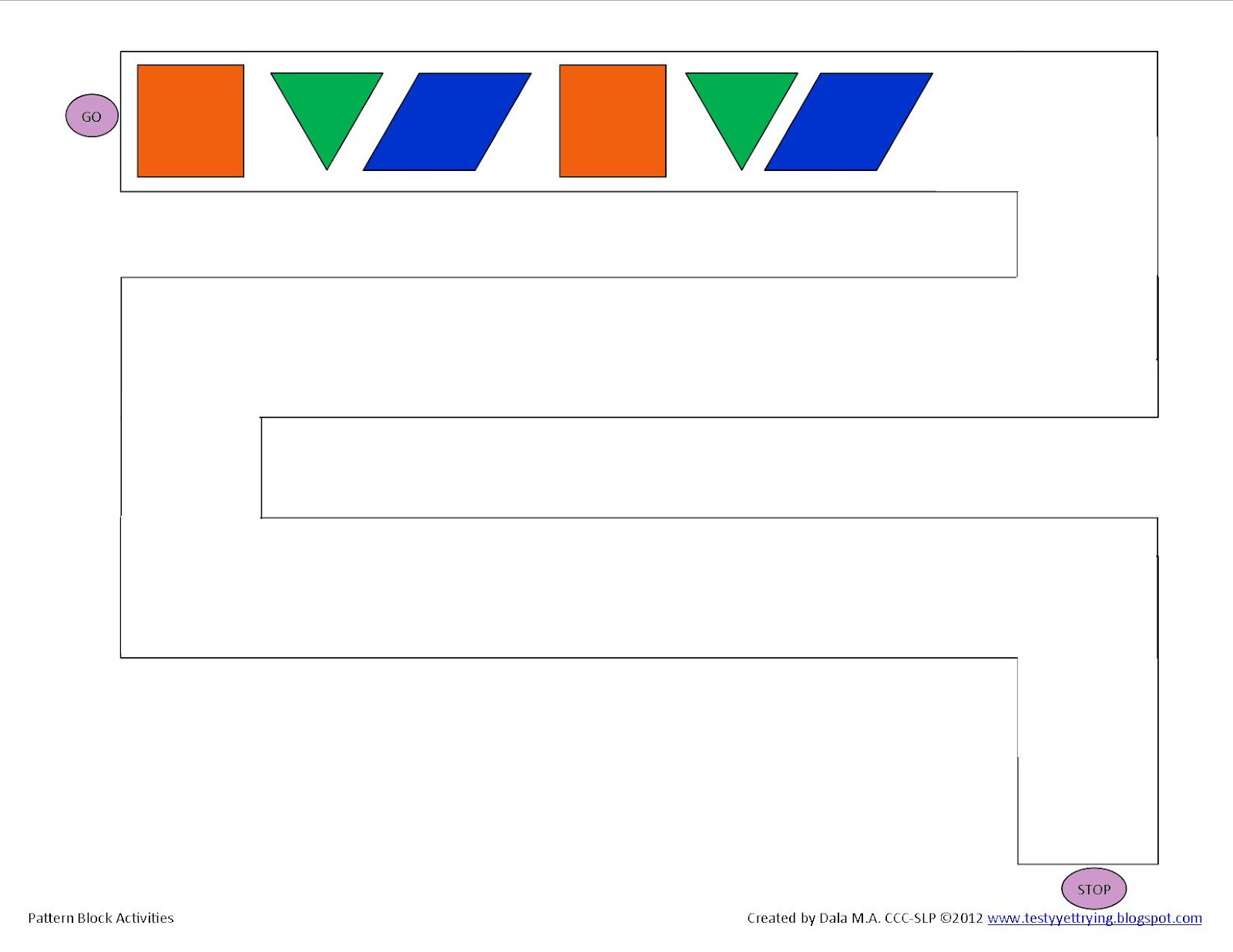 Testy Yet Trying Printable Pattern Block Activity Sheets