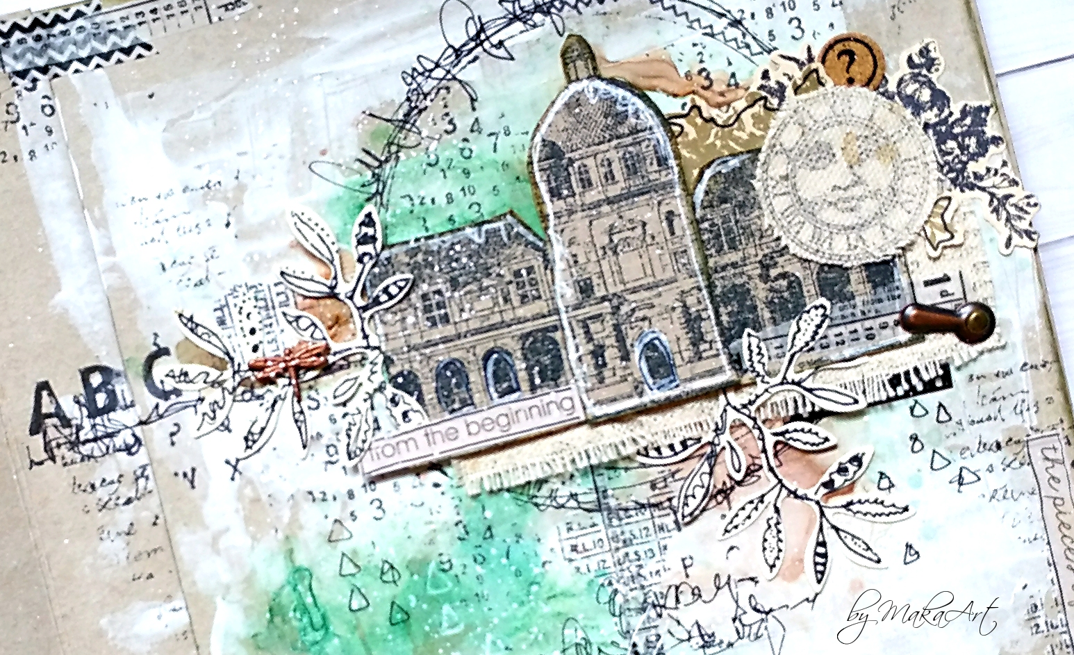 My journey through the Scrapbookworld... *Art Journal Challenge Nr. 8 Kraft Paper*