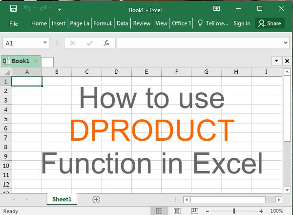 how to use dproduct functin in excel