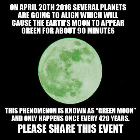 Más raro que la luna verde del 20 de abril Más raro que la luna verde del 20 de abril