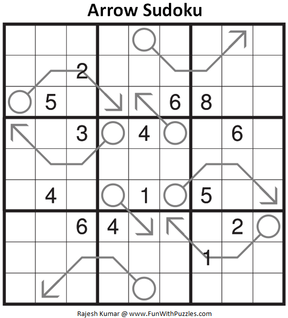 Arrow Sudoku Puzzle (Fun With Sudoku #347)