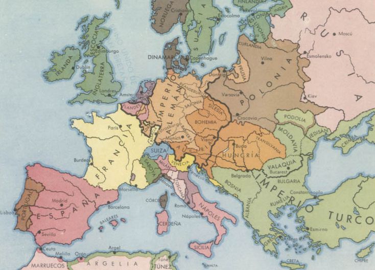 Historia de España Mapa de Europa del siglo XVII después del Tratado de Westfalia Historia de España Mapa de Europa del siglo XVII después del Tratado de Westfalia