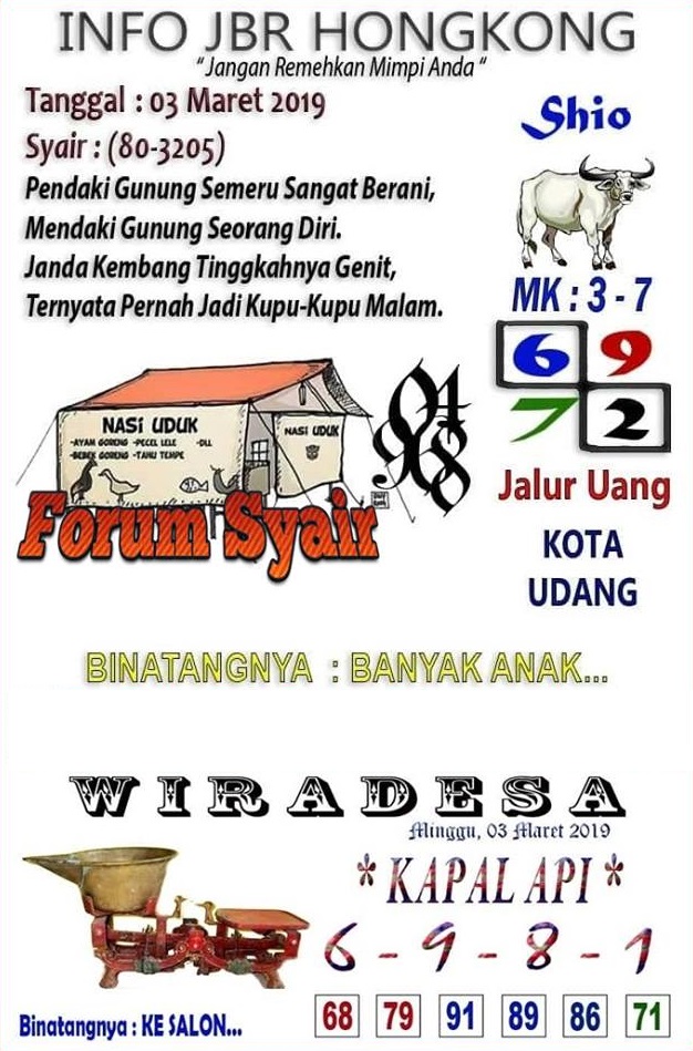 Jbr Malam Forum Syair Harian Shio Jitu Hk 1 Agustus 2018