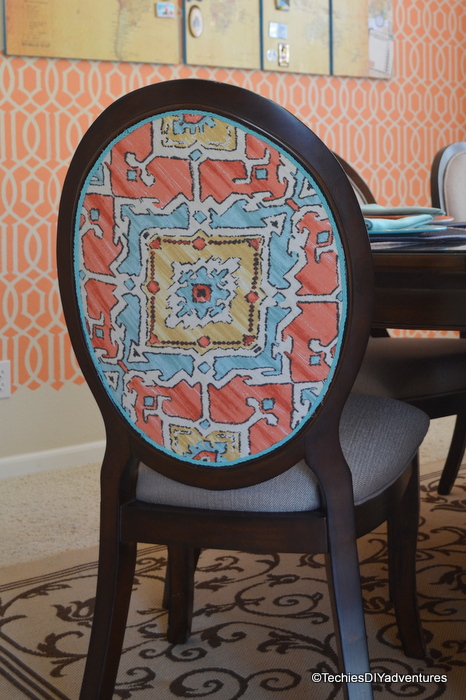 Dining Chair Makeover with Fabric