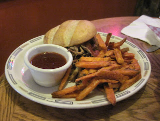 Pulled pork and sweet potato fries