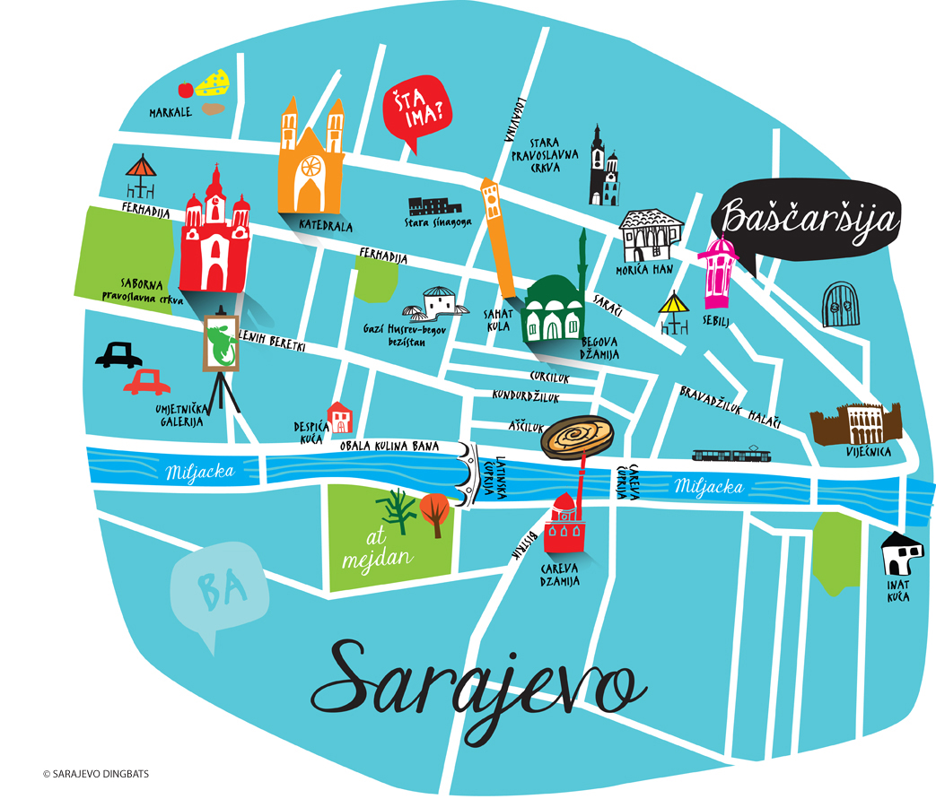 Sarajevo maps | Sarajevo Dingbats