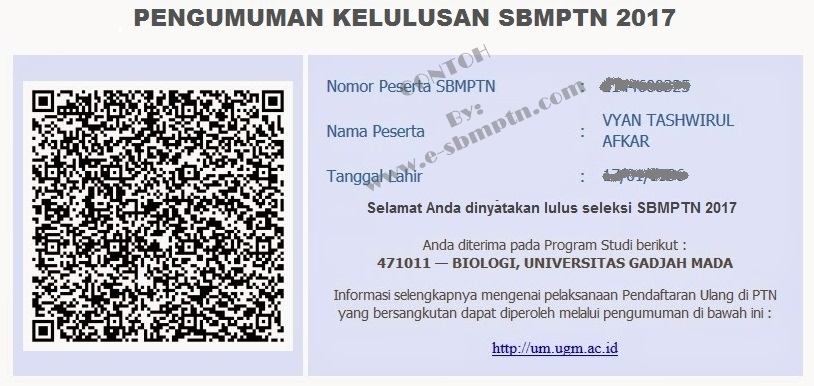 Tampilan Lulus Dan Tidak Lulus Sbmptn 2017 2018