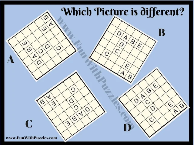 Spot the Odd One Out Picture Brain Teaser