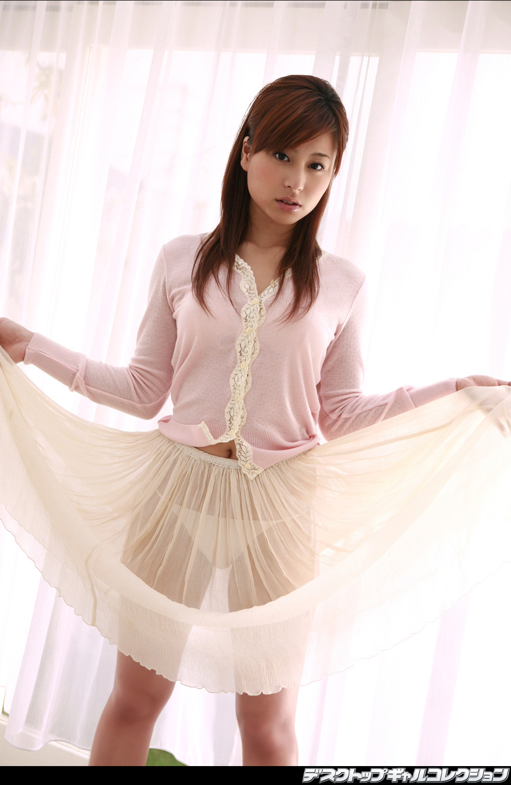 Outdoor Sex Vintage Mika Inagaki Japanese Sexy Idol Sexy Pink Lace Dress Fashion Photo Shoot In