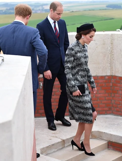 The Duke and Duchess of Cambridge and Prince Harry attend part of a military-led vigil to commemorate the 100th anniversary of the beginning of the Battle of the Somme at the Thiepval memorial to the Missing
