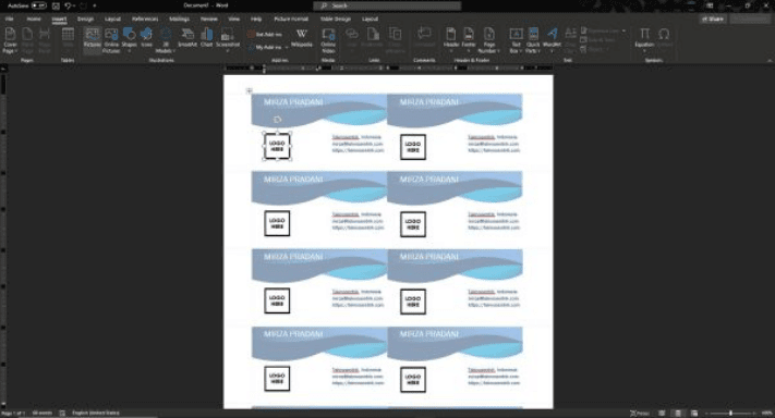 Making Business Cards With Microsoft Word