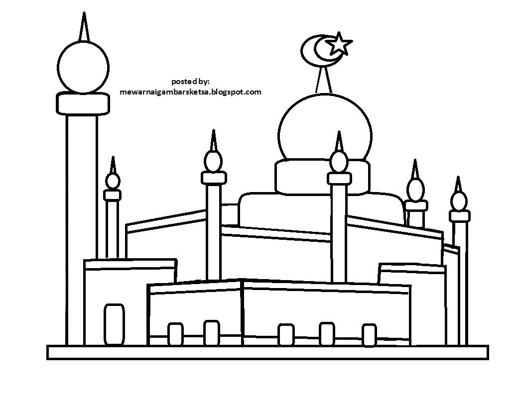 Masjid Of Coloring Sketch Templates