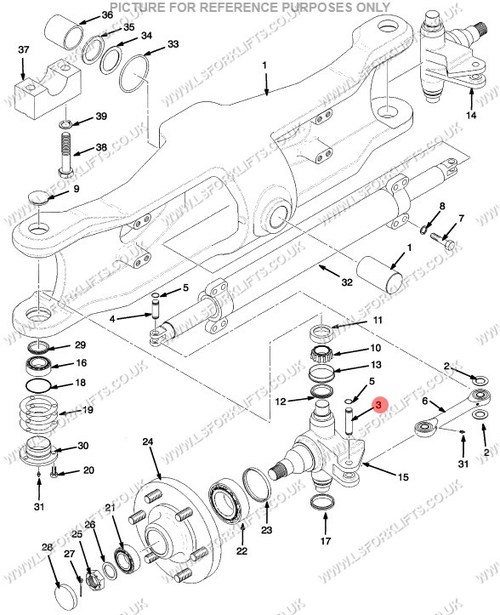 How to fix a forklift steer axle (การซ่อมคานหลัง)