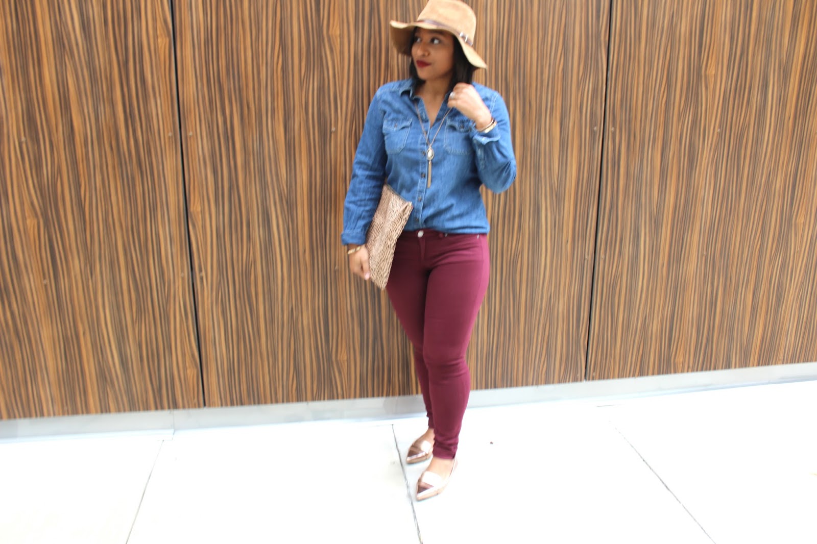 Mandee, hats, fall outfits, denim, forever21, flats, winter hat, fashion blogger, burgundy