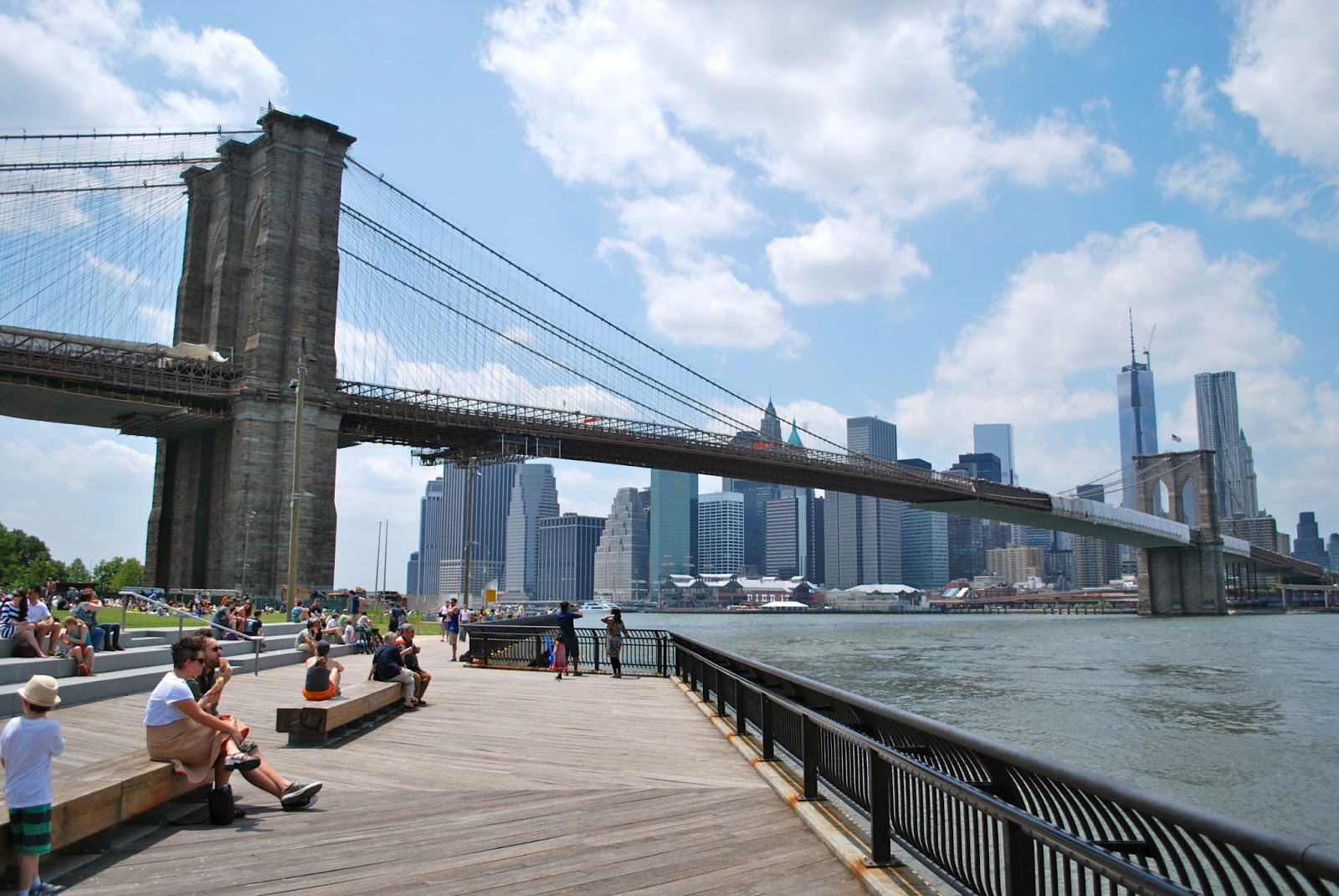 Sisters in the NYC City Views Brooklyn Bridge Park