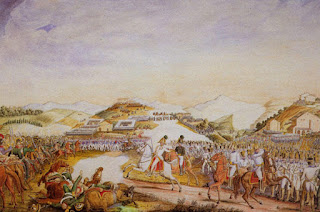 Vincenzo Milizia's representation of the Battle of  Tolentino, in which the Neapolitan forces were defeated