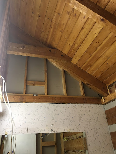 Bathroom Renovation | Vaulted Ceiling  | Log Home Cabin