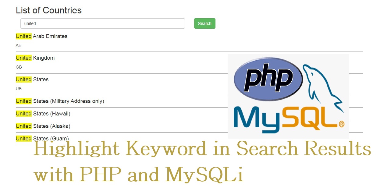 Highlight Keyword in Search Results with PHP and MySQLi Tutorial101