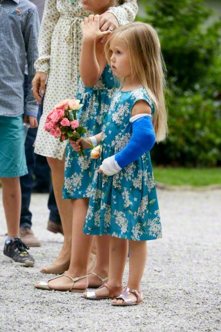 Royal Family Around the World: The Danish Crown Prince Couple and children receives Gråsten Tilting Association in the courtyard of Gråsten Palace, 19 July, 2015