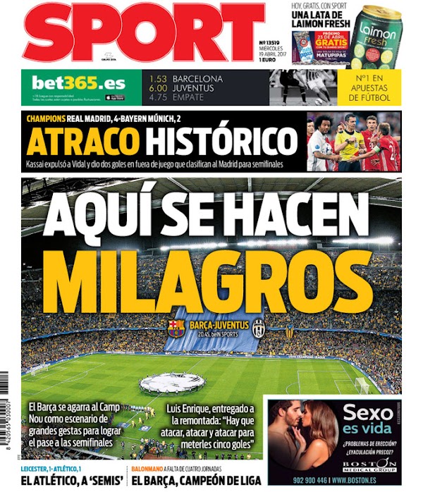 FC Barcelona, Sport: "Aquí se hacen milagros"