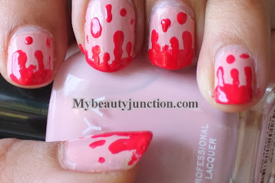 Blood drip manicure for Hallowe'en nail art challenge with Zoya Avril