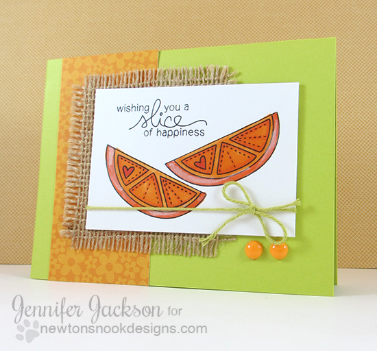 Orange slice fruit card by Jennifer Jackson for Newton's Nook Designs | Sweet Summer Stamp Set