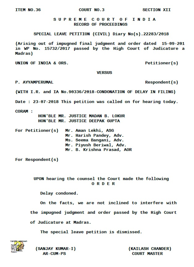 supreme-court-dismissed-the-slp-filed-by-govt-against-madras-high-court-judgement