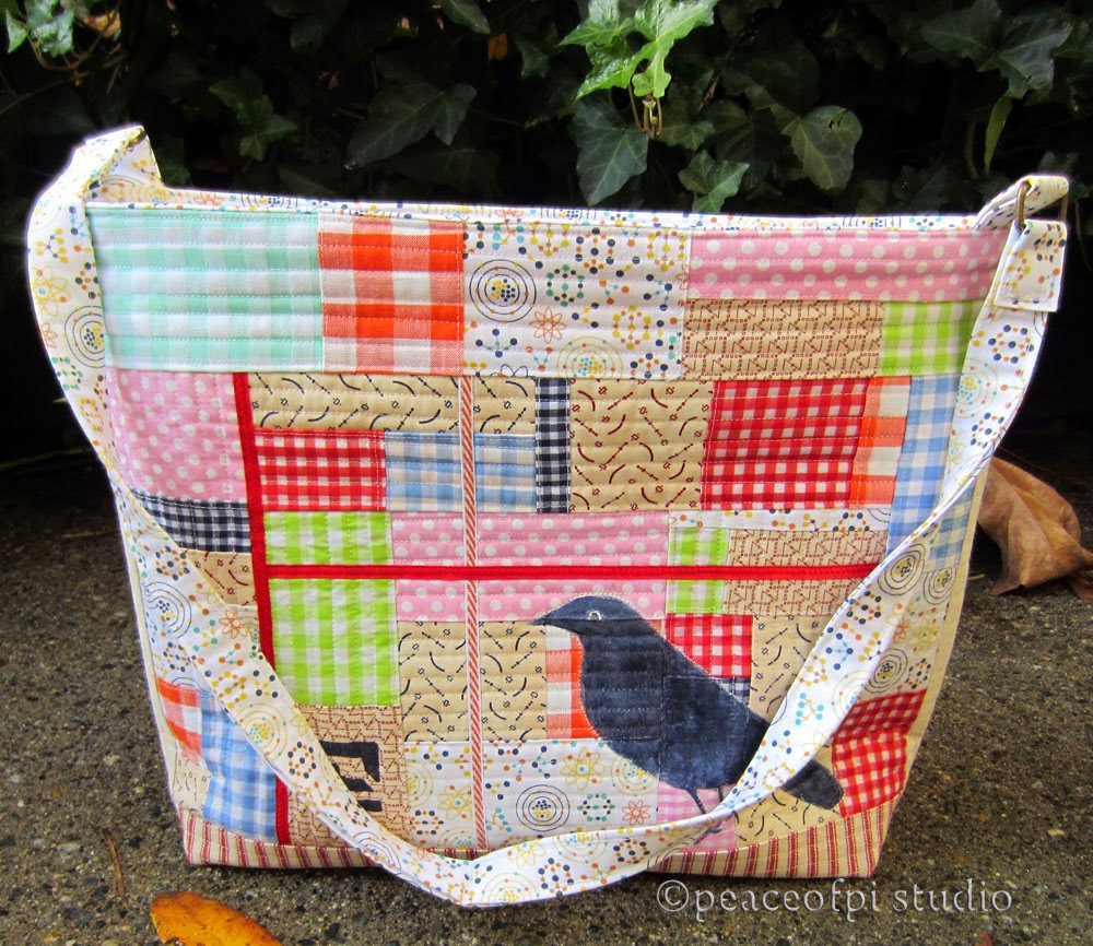 peaceofpi studio: Sewing a Quilt as You Go Tote Bag